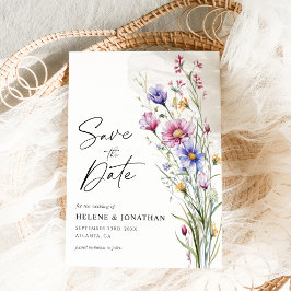 Reserva La Fecha Elegante Boda Floral acuarela de flores silvestres