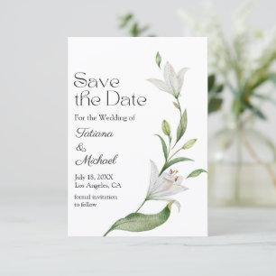 Reserva La Fecha Elegante Boda Floral Acuarela Verde Salvia