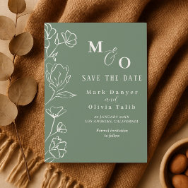 Reserva La Fecha Elegante Boda floral blanco