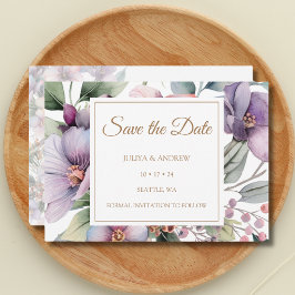 Reserva La Fecha Elegante boda floral de acuarela 