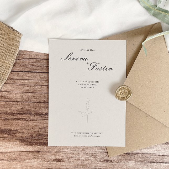 Reserva La Fecha Elegante Boda floral Minimalista (Subido por el creador)