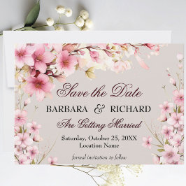 Reserva La Fecha Elegante Boda Floral Romántica Acuarela