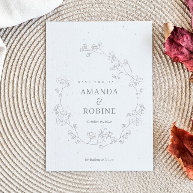 Reserva La Fecha Elegante boda floral salva la fecha (Subido por el creador)