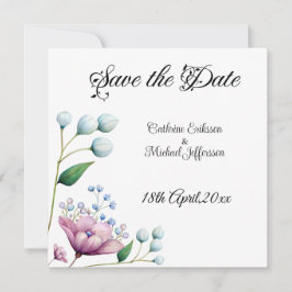 Reserva La Fecha Elegante Boda floral suave romance botánico