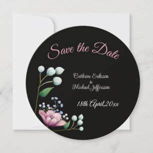 Reserva La Fecha Elegante Boda floral suave romance botánico
