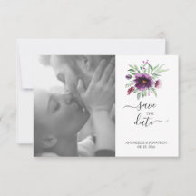 Elegante Boda floral verde púrpura