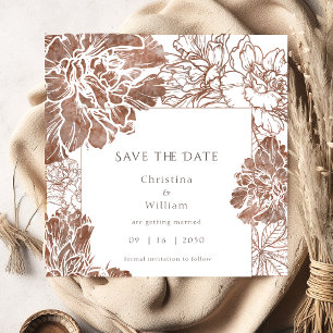 Reserva La Fecha Elegante Boda floral vintage