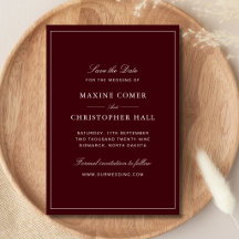 Elegante Boda Formal Burgundy y Marfil