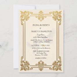 Reserva La Fecha Elegante Boda formal de lujo Gold