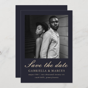 Reserva La Fecha Elegante Boda Fotográfica Azul Salven La Fecha