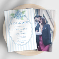 Elegante Boda fotográfico azul victoriano Hydrange