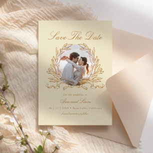 Reserva La Fecha Elegante Boda fotográfico de flores botánicas