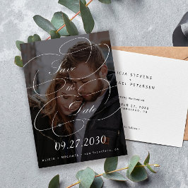 Reserva La Fecha Elegante boda fotográfico de guiones de caligrafía