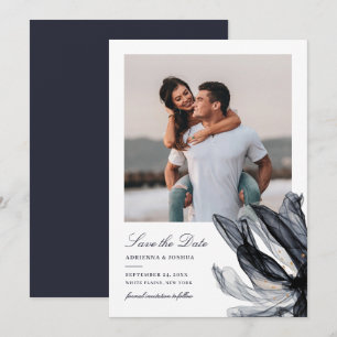 Reserva La Fecha Elegante Boda fotográfico de la Marina Floral Smok
