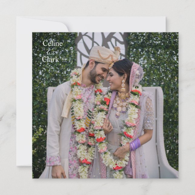 Reserva La Fecha Elegante Boda fotográfico indio (Anverso)