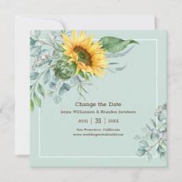 Reserva La Fecha Elegante Boda Girasol cambiar la fecha