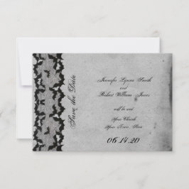 Reserva La Fecha Elegante Boda gótica de Bat Lace Posh Ahorra la Fe