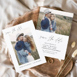 Reserva La Fecha Elegante boda Guardar la foto de fecha Minimalista<br><div class="desc">Boda Guardar las tarjetas de fecha que tienen una foto en la parte delantera y trasera. Las tarjetas Save the Date contienen una moderna tipografía de escritura cursiva con letras a mano que son elegantes,  simples y modernas para usar después de la minimalista celebración del día de la boda.</div>