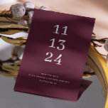 Reserva La Fecha Elegante boda minimalista burdeos moderno y sencil<br><div class="desc">Elegante y simple boda minimalista moderna Salven la fecha en tonos burdeos y ciruela. Por favor,  contáctame si necesitas artículos adicionales.</div>