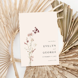 Reserva La Fecha Elegante Boda Minimalista de Boho Floral