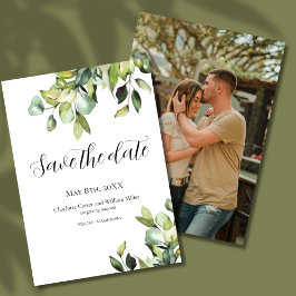 Reserva La Fecha Elegante Boda Minimalista de fotografías botánicas