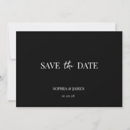 Reserva La Fecha Elegante Boda Minimalista Negra Salva La Fecha