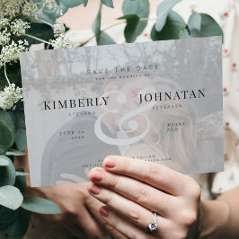 Reserva La Fecha Elegante boda moderna con superposición de 2 fotos