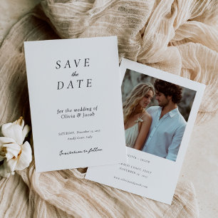 Reserva La Fecha Elegante Boda moderno con foto