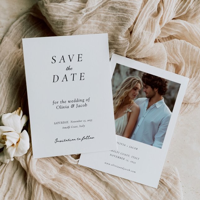 Reserva La Fecha Elegante Boda moderno con foto (Subido por el creador)