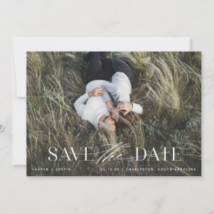 Reserva La Fecha Elegante Boda moderno de fotografías en blanco y n