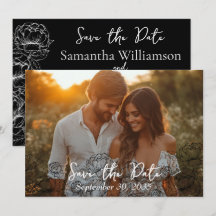 Elegante Boda moderno del Boho blanco negro clásic