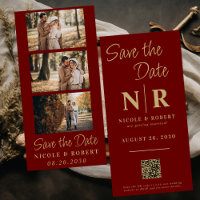 Elegante Boda Monograma Tira fotográfica Código QR
