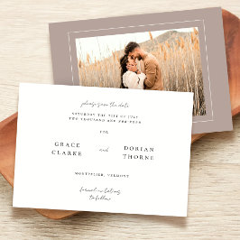 Reserva La Fecha Elegante Boda Neutral Mocha Mousse