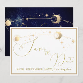 Reserva La Fecha Elegante Boda nocturno de estrellas celestes