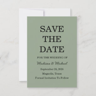 Reserva La Fecha Elegante Boda Ornate Swirl Sage Green Floral