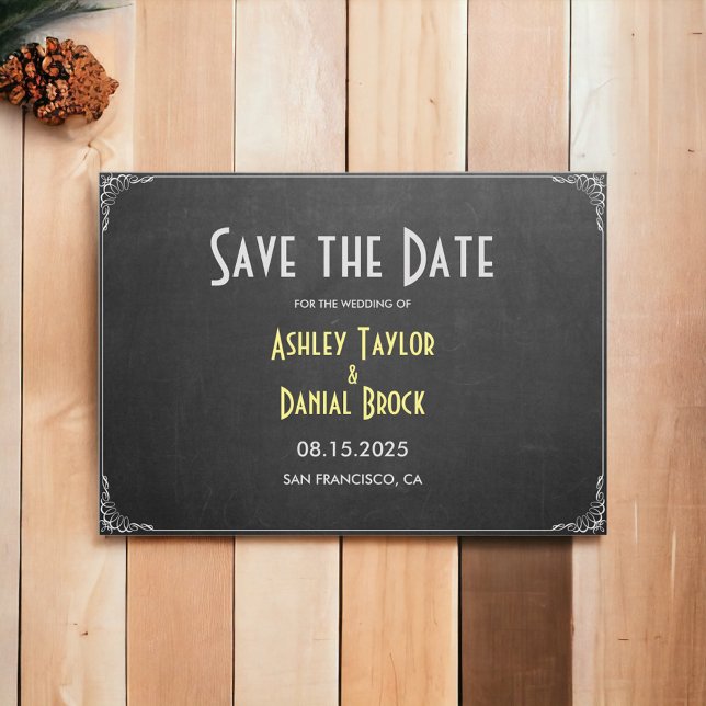 Reserva La Fecha Elegante Boda retro de guiones de chalkboard (Subido por el creador)