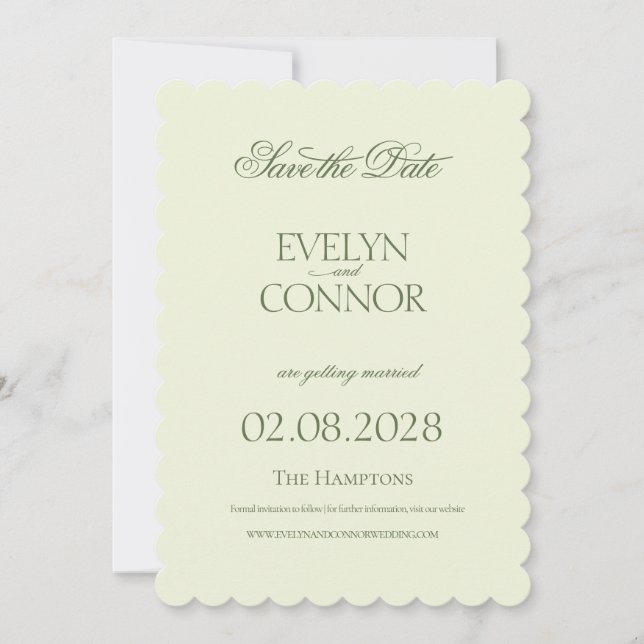 Reserva La Fecha Elegante Boda Rococo Salva La Fecha (Anverso)