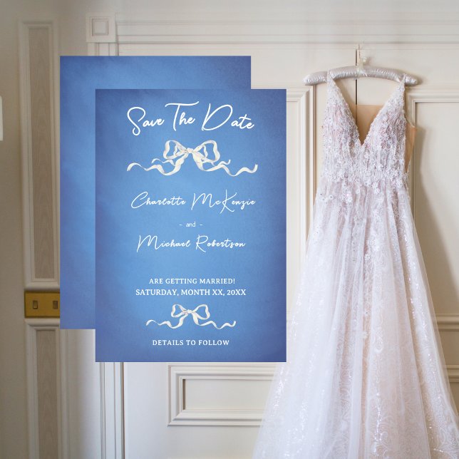 Reserva La Fecha Elegante Boda Romántica con Cintas (legant Romantic Ribbon Wedding Save The Date)