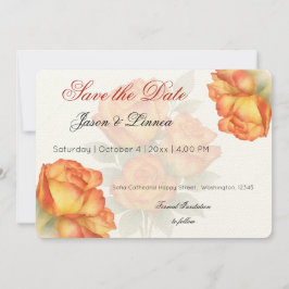 Reserva La Fecha Elegante Boda Rosas de acuarela Pastel Petals