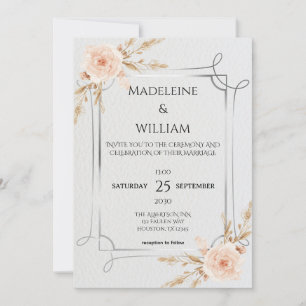 Reserva La Fecha Elegante Boda Rústico Boho Wildflowers
