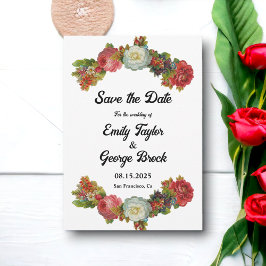 Reserva La Fecha Elegante Boda rústico botánico floral de verano