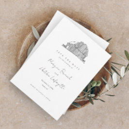 Reserva La Fecha Elegante Boda Rústico Negro y Blanco