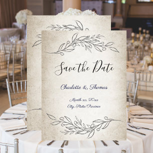 Reserva La Fecha Elegante Boda Salva La Fecha