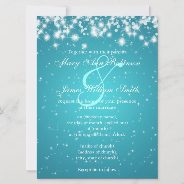 Reserva La Fecha Elegante Boda Salvar La Fecha De Invierno Esparkle (Anverso)