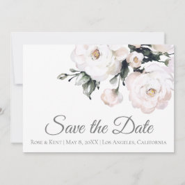 Reserva La Fecha Elegante Boda sencillo de rosas blancas