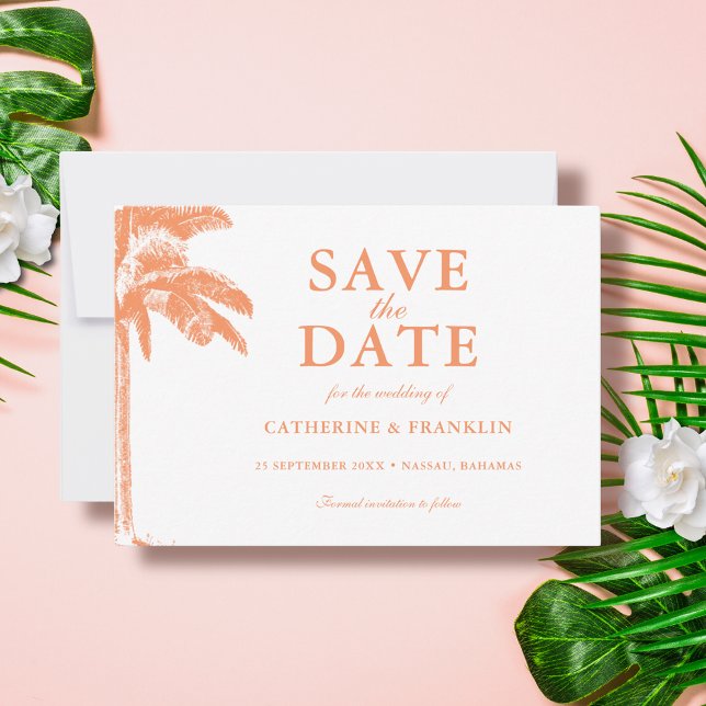 Reserva La Fecha Elegante Boda tropical de palmeras (Subido por el creador)