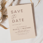 Reserva La Fecha Elegante Boho Guardar el guión Minimalista de fech<br><div class="desc">Boda Boho Terracotta Guardar las tarjetas de fecha. Las tarjetas Save the Date contienen una moderna tipografía de escritura cursiva con letras a mano que son elegantes,  simples y modernas para usar después de la minimalista celebración del día de la boda.</div>