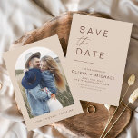 Reserva La Fecha Elegante Boho salva la foto de fecha Minimalista<br><div class="desc">Boda Boho Terracotta Salven las tarjetas de fecha que tienen una foto en el frente. Las tarjetas Save the Date contienen una moderna tipografía de escritura cursiva con letras a mano que son elegantes,  simples y modernas para usar después de la minimalista celebración del día de la boda.</div>