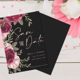 Reserva La Fecha Elegante Bonito Borgoña Peach Floral Boda