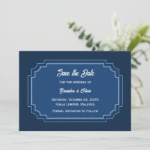 Elegante borde azul océano moderno